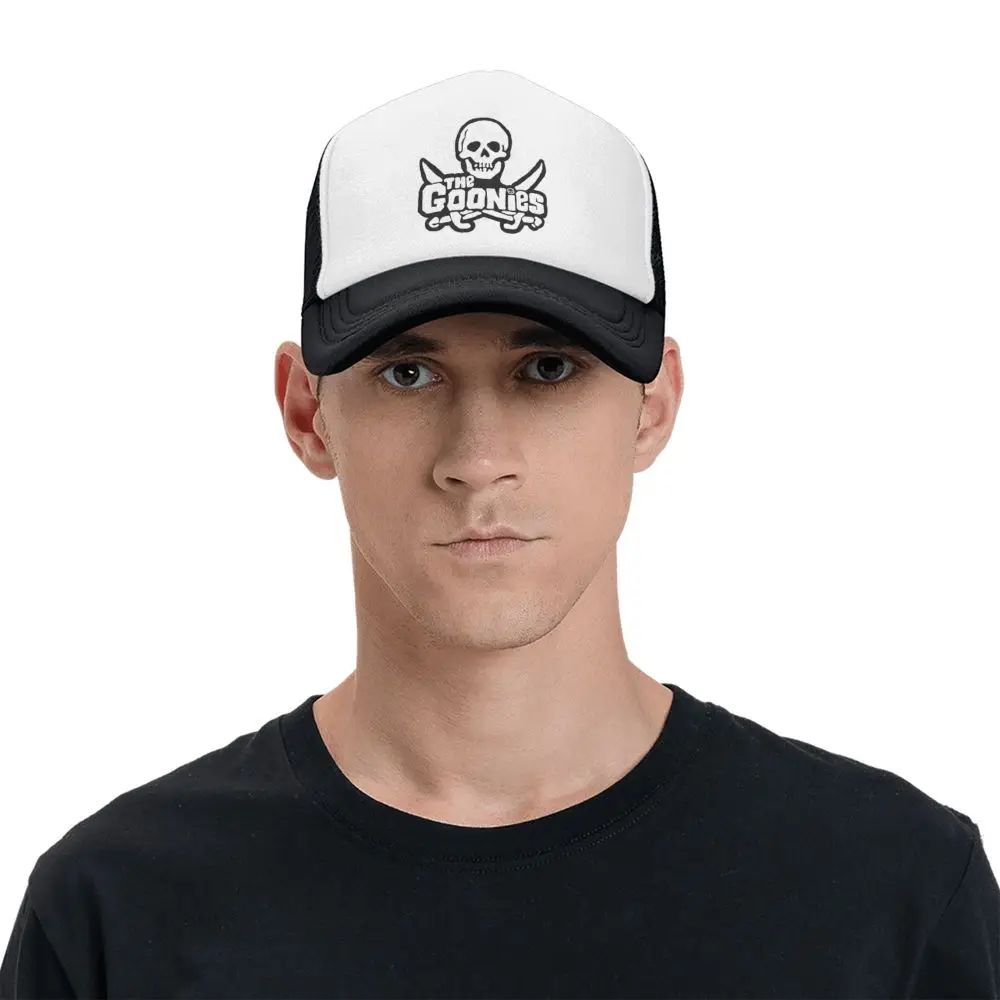 The Goonies Mesh Baseball Caps Fashion Sun Caps Skull and Cross Bones Hat Breathable Snapback Sun Hats Wholesale New Trucker Cap