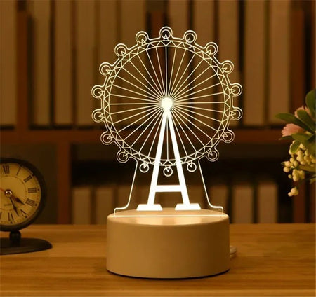 USB Operated 3D Acrylic LED Night Light Festival Birthday Kids Gifts Bedroom Bedside Decor Night Lamp Home Novelty Lighting