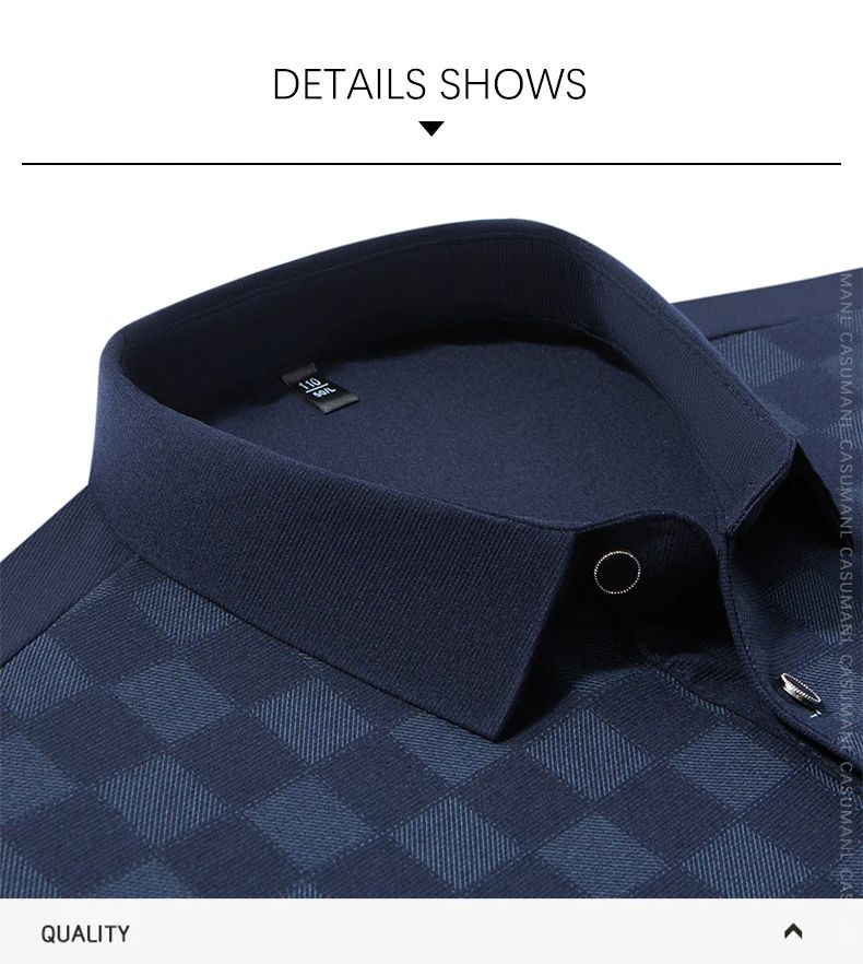 BROWON Polo Shirts for Man Autumn Business Slim Fit Long Sleeve T Shirt Men 2025 New Casual Loose Pullover Plaid Men Tops & Tees
