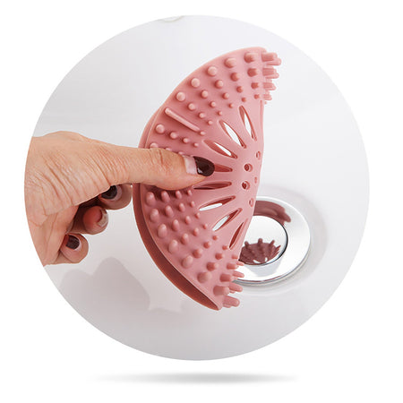 Silicone Drain Hair Catcher with Suction Cup Shower Bathtub Drain Strainer Hair Filter Drain Sink Strainer Bathroom Accessories
