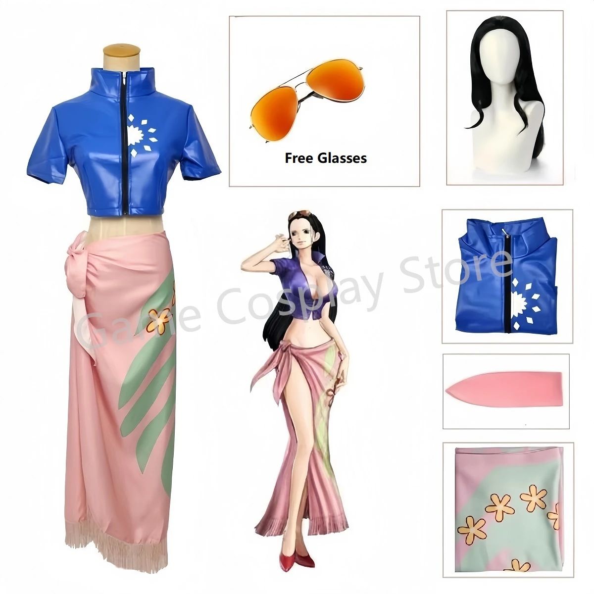 Nico Robin Cosplay Costume Dress Outfits Anime Costume Glasses Wig Suit Costumes For Girl Halloween Carnival Party Comic Con