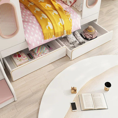 Castle princess bed, children's bed, girl's bedroom, double bed, tree hole, solid wood