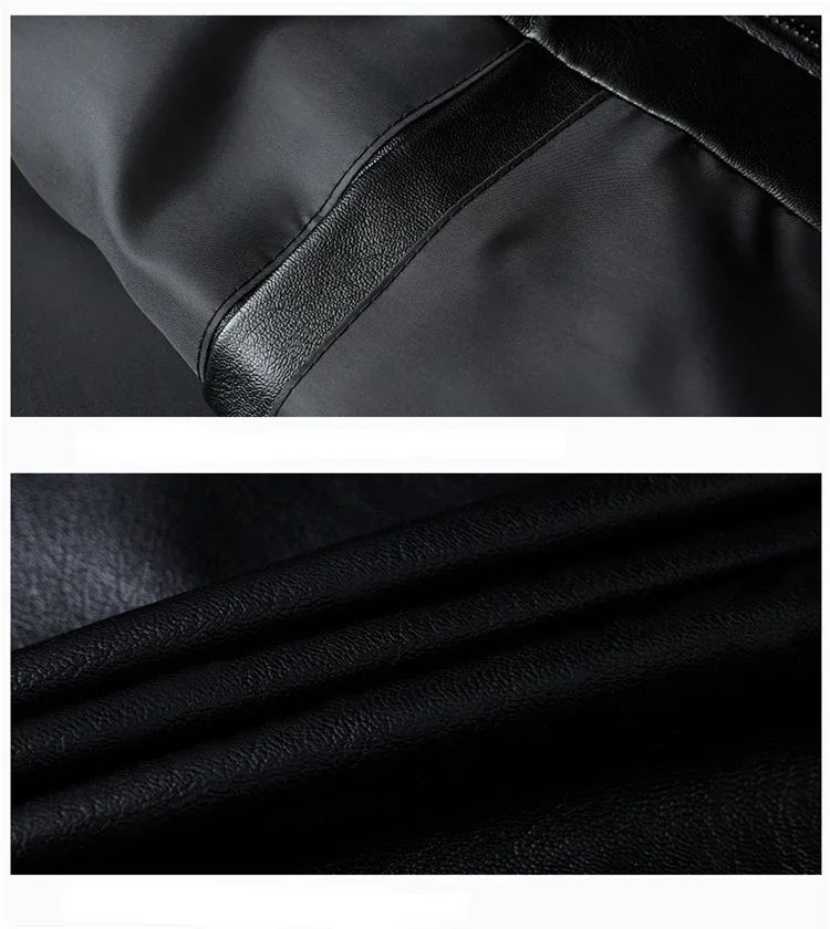 2025 Autumn New Men Black Biker PU Leather Coat Korean Fashion Men Pu Leather Jacket Trend Casual Fit Slim Baseball Clothes 8Xl