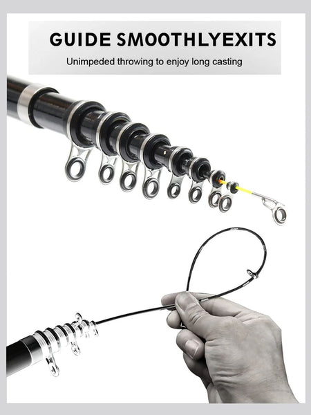 Ultra Durable Telescopic Rock Fishing Rod Spinning Carbon Fiber Pesca Carp Feeder Pole 1.5-3.0M Portable Travel Mini Fish Tackle