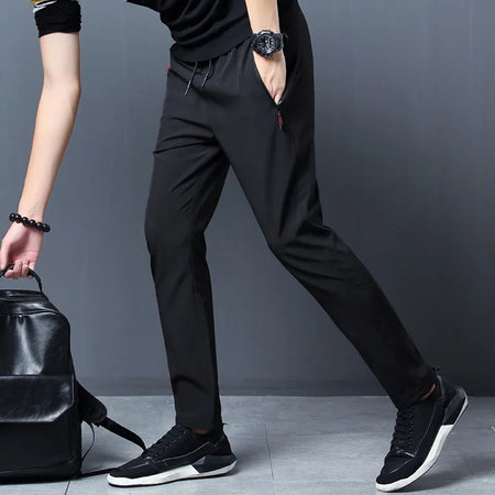 Men's Casual Pants Stretch Slim Fit Elastic Waist Jogger Korean Classic Blue Black Gray Male Brand Trousers Plus Size