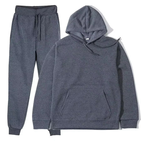 2025 Men's Autumn and Winter New Solid Color Hoodie+pants Two-piece Set Fashionable Casual Sports Set Size S-3XL Men's Tracksuit
