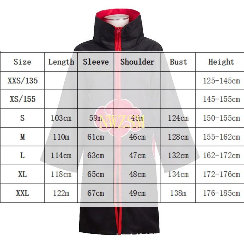 Kakashi Cosplay Costume Akatsuki Cloak Uchiha Itachi Sharingan Headband Necklace Ring Kunai Pain Halloween Costume for Men Kids
