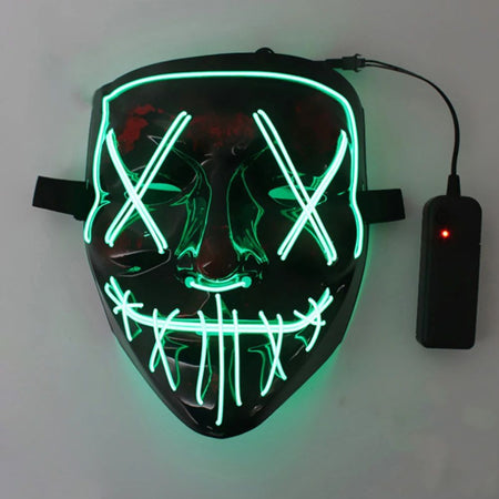 Wireless Scary Glowing Mask LED Luminous Purge Mask Halloween Horror Neon Light Up Cosplay Party Mask Fstival Costume Supplies