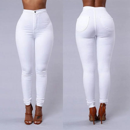 Hot Women Pencil Stretch Slim Denim Skinny Jeans Pants High Waist Jeans Trousers