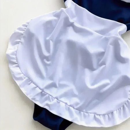 Role Student Complete Maid Cosplay School Costume Set Ruffle Cosplay Vacation Halloween Outfit Halter Dress Set Outfit Costume