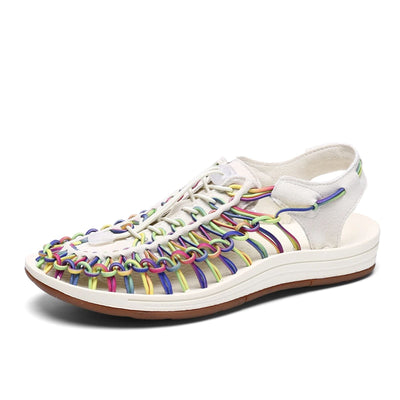 2024 New Arrival Summer Men's Shoes Breathable Beach Loafers Hand Woven Roman Sandals High Quality Men's Comfortable Flats