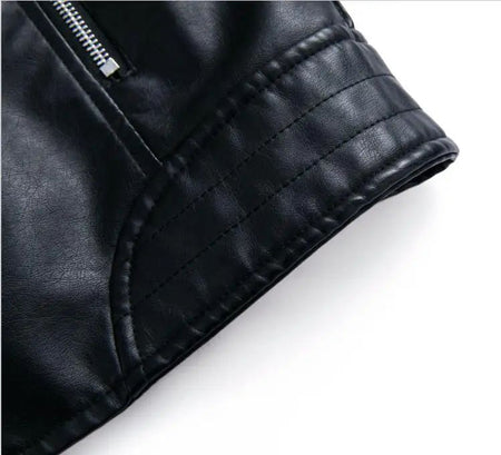 Black Women Faux Leather Jacket Spring Autumn Zipper Casual Pu Coat Female Biker Outerwear Ladies Clothes S-XXXL