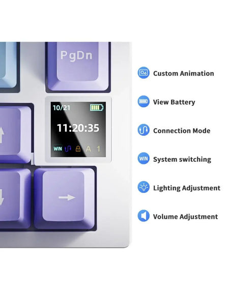 Ajazz Ak820 Mechanical Keyboard Wired USB 75% White Light Gasket Full Key Hot Swap Esports Gaming Keyboard Custom for Pc Laptop