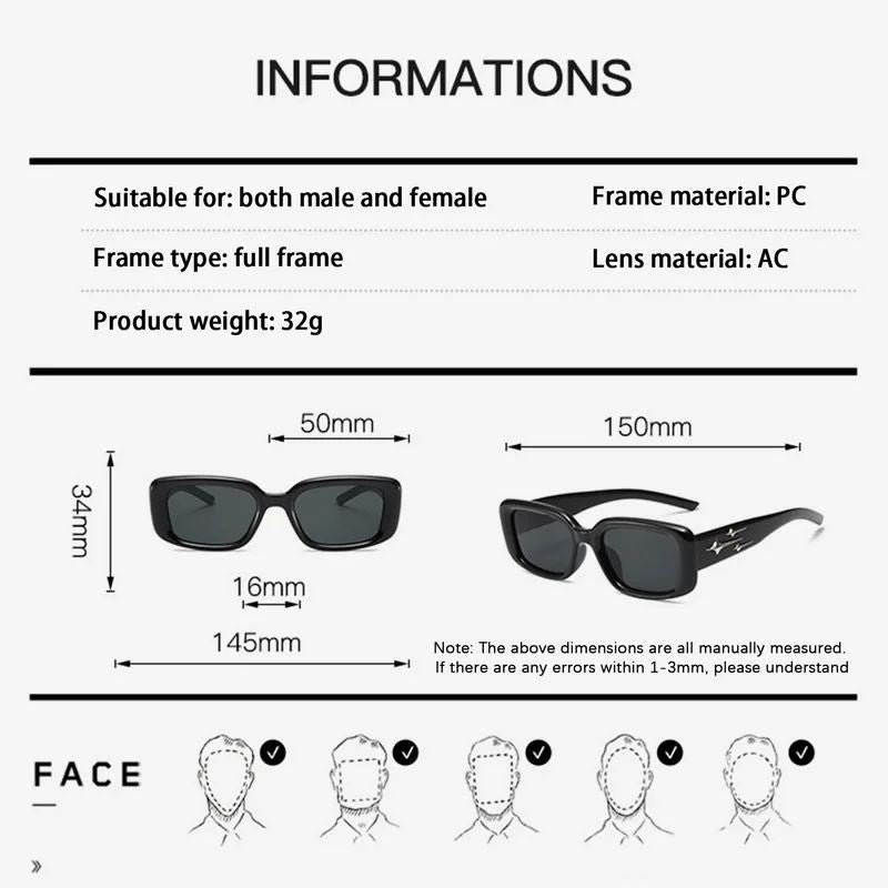 New Retro Y2K Style Small Square Sunglasses Women Cat Eye Sunglasses Fashion Colorful Mirror Goggles Men Punk Sports Sun Glasses