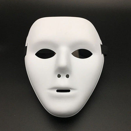 Halloween Props Masquerade Performance Full Face Mask Hand-painted White Street Dance Adult Eye Mask Death Clown Black Gold