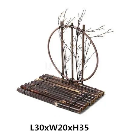 Vintage bamboo sushi dish bamboo fence Japanese Korean fence plate Cuisine Sushi Boats Bamboo Creative Exquisite Sushi Tools