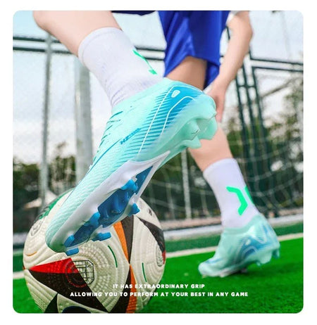 New Men Football Boots Match Ultralight Grass Cleats Soccer Shoes Sneakers Indoor Breathable Long Spikes Training Drop Shipping
