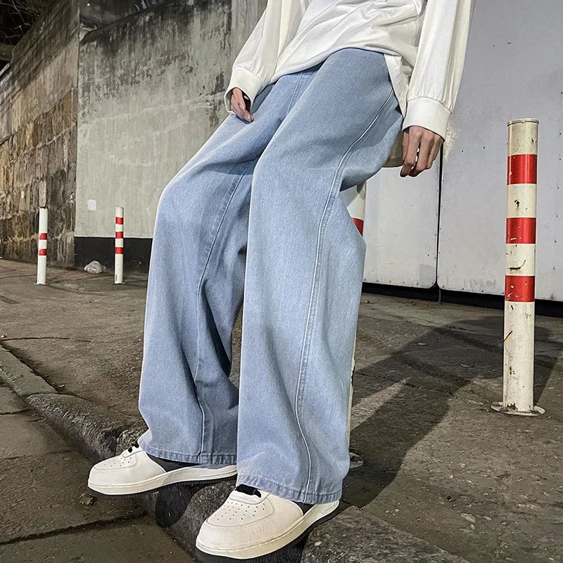2025 autumn and winter Korean Style Straight Leg Jeans Men's Fashion Versatile Loose Thin Pants Men's Washed Retro ?