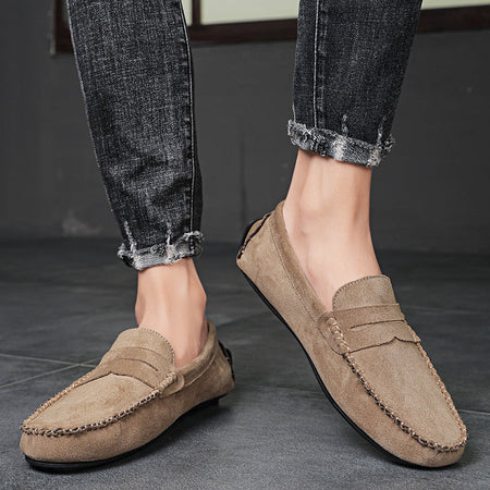 Fashion Suede Men Casual Shoes Breathable Comfort Slip-on Mens Driving Shoes Luxury Brand Men Loafers Mens Lazy Shoes Moccasins