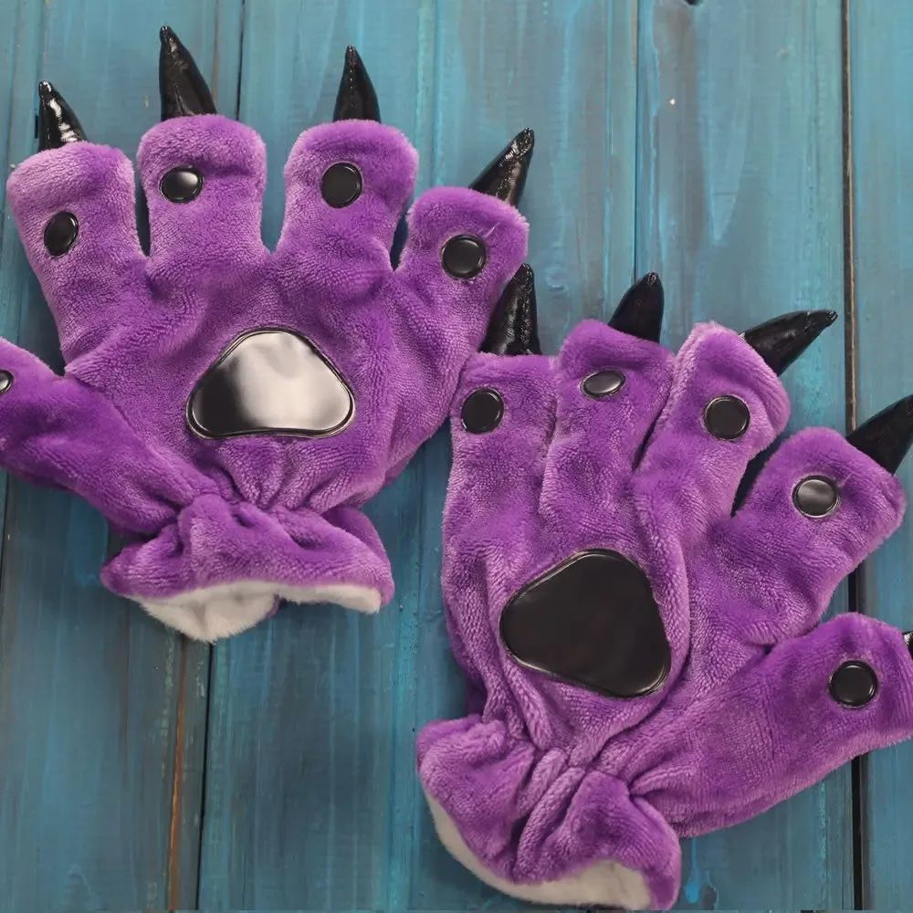 Stitch Animal Paw Slippers For Boy Girl Unisex Kids Cute Monster Claw Slippers Cartoon Soft Plush Warm Home Slippers Child Shoes