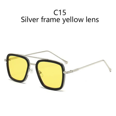 High Quality Iron Man Tony Stark Fishing Sunglasses Square Outdoor Sport Fishing Glasses Men Spider Eyewear Sports Sun Glasses