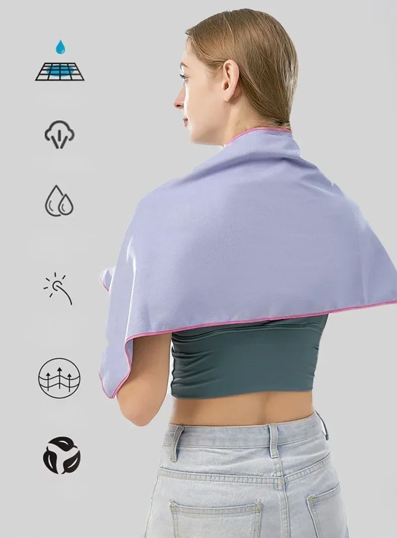 Quick-Drying Sports Towel 40x80CM Blue Grey Green Gym Fitness Camping Running Beach Washcloth Towels With Storage Bag