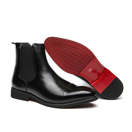 Chelsea Men's Boots with Red Sole, Ankle, Business Round Toe Slip on Sleeve Aura, Men's Boots Size 38-46 Men's Shoes Men's Boots