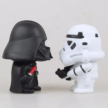 10cm Cute Style Star War Darth Vader & STORM TROOPER Kawaii Movie Action Figure Model Toys Black White Soldier Model For Childre