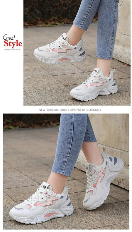 Height Increasing Chunky Sneakers Women New Fashion Lightweight Breathable Platform Mesh Sport Shoes Women's Casual Sneaker