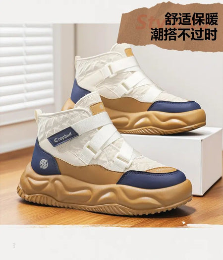 Warm Snow Boots 2025 Men's Fashion Plush Warm Comfortable Anti Slip Thick Sole Cotton Shoes Outdoor Vacation Casual Shoes
