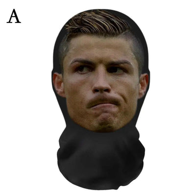 Fashion Mask for 2026 Halloween Cosplay Headwear Hip Hop Hood Hat Headgear 3D Celebrity Face Mask Elastic Mesh
