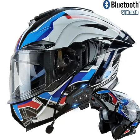 Flip up Motorcycle Helmet With Bluetooth Dual lens off-road Racing helmet Cascos para moto Motorbike Helmet DOT Approved For BMW