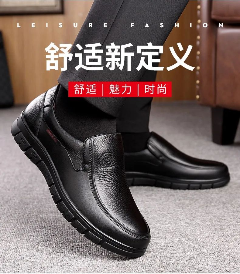 Men Genuine Leather Businenss Loafers Handmade Shoes Non-slip Man Flat Driving Walking Man Soft Luxury Dad Dress Office Shoes