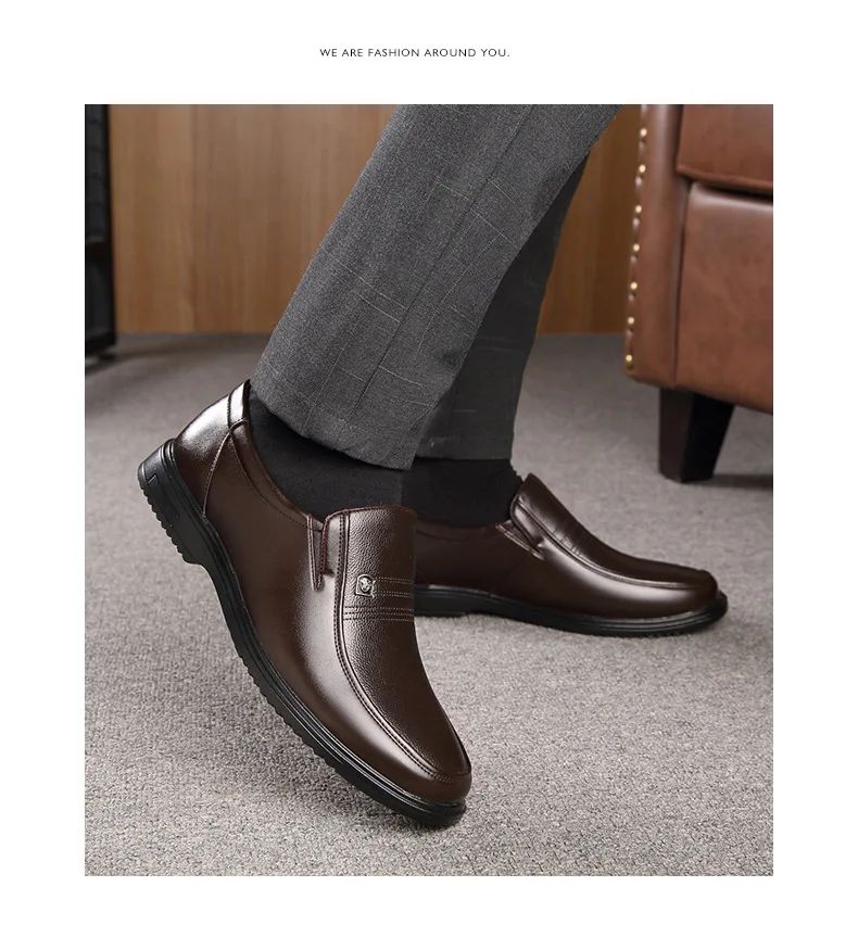 Genuine Leather Handmade Shoes Men Loafers Slip On Business Casual Shoes Classic Soft Leather Hombre Breathable Men Shoes Flat