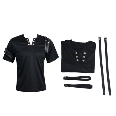 Michael Jackson cosplay Costume BAD Punk Jacket Black Slim BAD Jacket Costume T-shirt Belt Clothing Adore Stars Impersonator