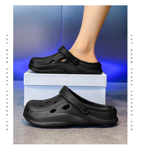 Mens Summer Beach Sandals Unisex Casual Garden Clogs Outdoor Wide Toe Cross Sandals for Ladies Non Slip House Shower Slippers