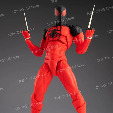 In Stock: Mess Toys Spider-Man Symbiote Suit & Scarlet Spider Anime Action Figures - Collectible Gift Set