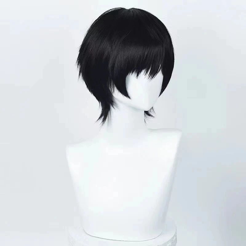 Anime Chainsaw Man Yoshida Hirofumi Cosplay Wig Short Black Heat Resistant Synthetic Hair Man Party Wigs