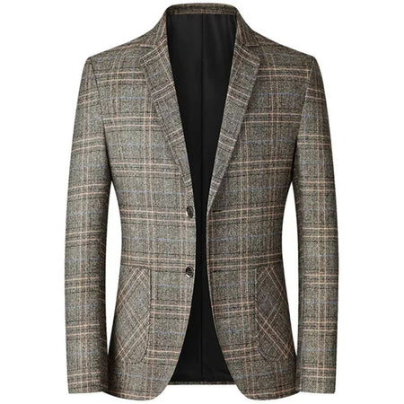 2024 New Spring Autumn Blazers Men Slim Fit British Plaid Formal Suits Male Jackets Party Wedding Business Casual Blazers Men