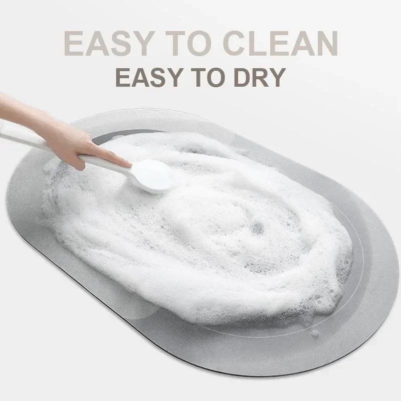 Absorbent Diatom Mud Bathroom Non-slip Foot Pad Retro Tape Pattern Mat Anti-fouling Dirty Floor Carpet For Room Bedroom Doorway