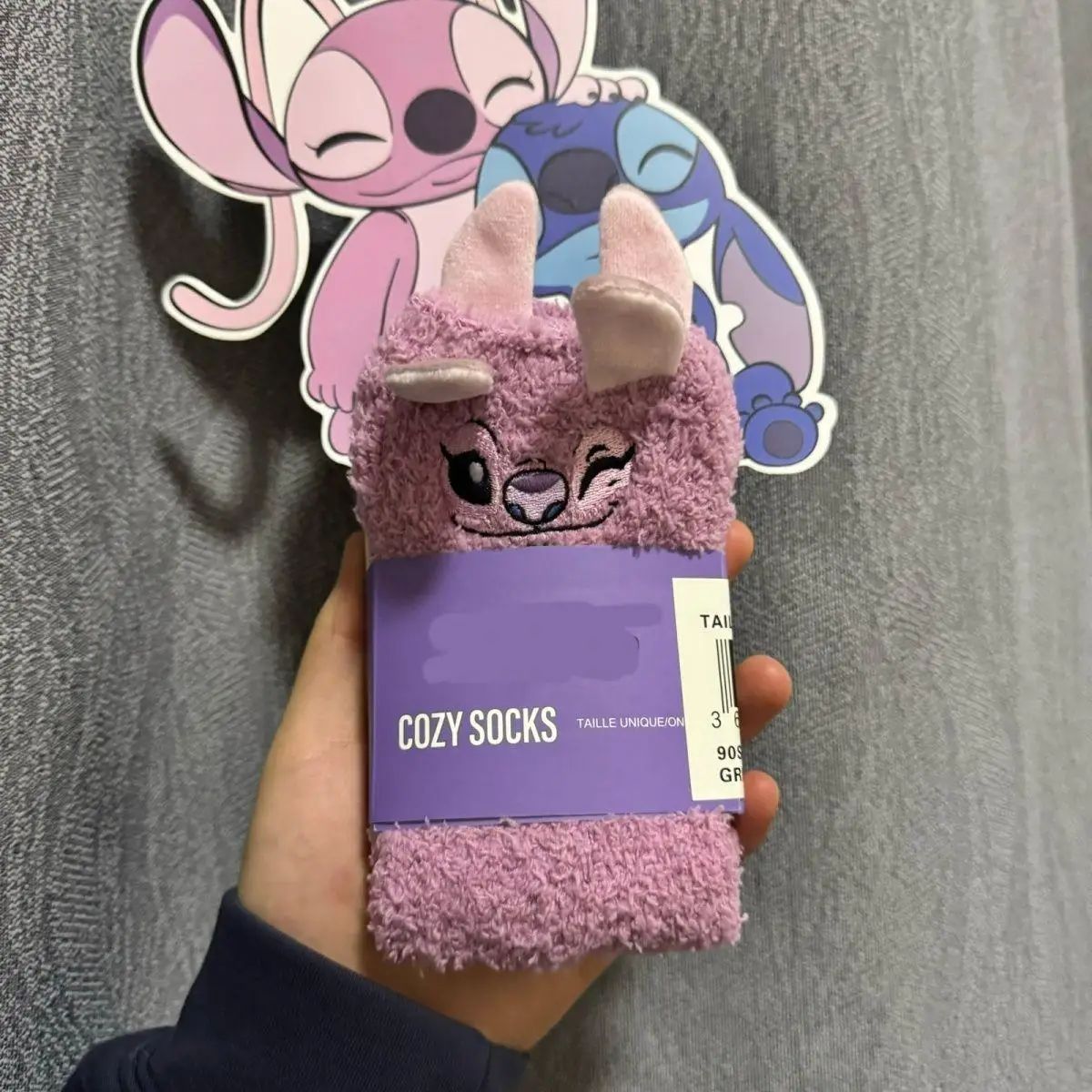 Disney Cute Stitch Cartoon Thermal Socks Coral Fleece Non Slip Floor Socks Cute Housewarming Present Christmas gift Couple socks