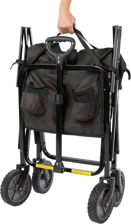 Collapsible Folding Heavy Duty Utility Wagon for Outdoor Sports, 265 pounds Weight Capacity, Camping, Garden, and Shopping=