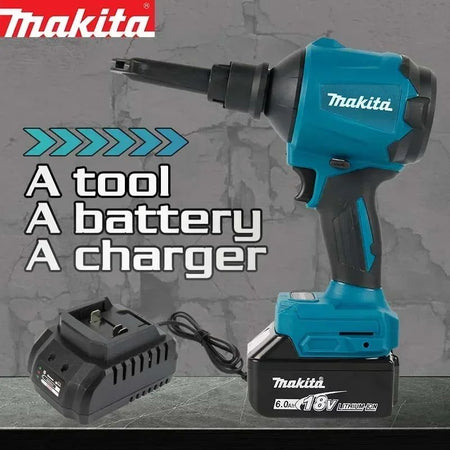 Makita DAS180Z 18V LXT Brushless Cordless Air Blower 5 Nozzles - Clean Dust/Leaves/Cars/Electronics & Workshop(No Battery)