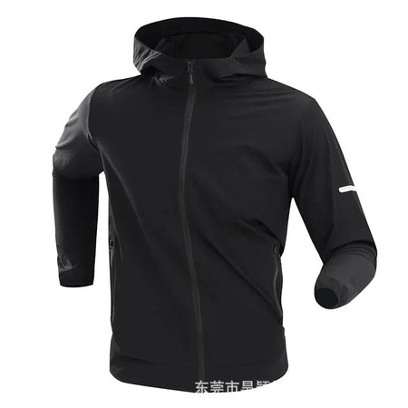 Autumn/Winter Men's Outdoor Running Fitness Morning Jogging Sports Quick-Dry Windproof Cycling Training Jacket and Tracksuit