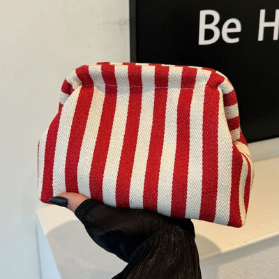 Casual Colorblock Bag Ladies Ruched Cloud Purse Summer Woven Crochet Purses for Women Beach Clutch Handbags 2025 Dumpling Hobo
