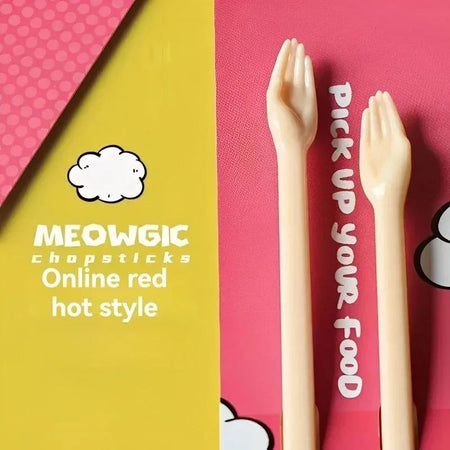 A pair Creative Palm Chopsticks Kitchen supplies Reusable chopsticks Plastic small hands cat claws chopsticks