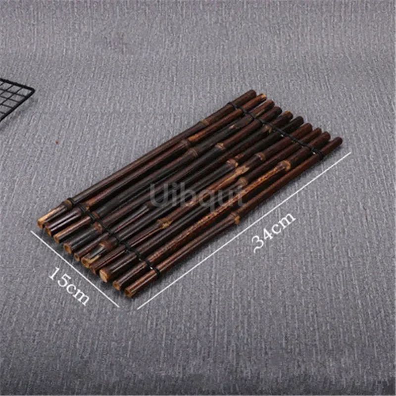Vintage bamboo sushi dish bamboo fence Japanese Korean fence plate Cuisine Sushi Boats Bamboo Creative Exquisite Sushi Tools