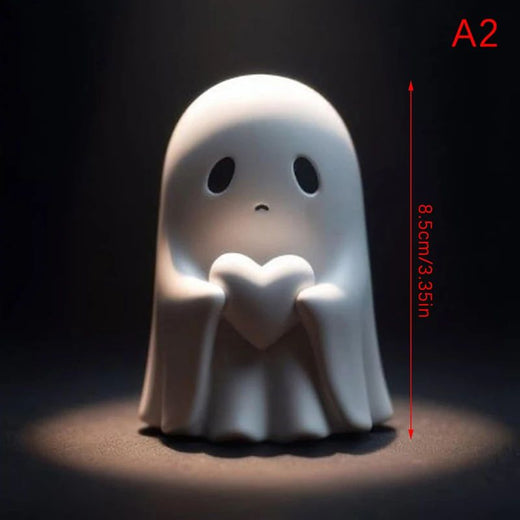Cute ghost statue of middle finger, scary ghost figurines, holiday home decorations, Halloween decorations?Small Mini Decoration