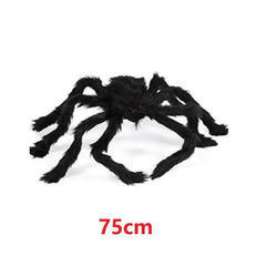 Halloween Black Scary Giant Spider Huge Spider Web Halloween Decoration for Home Bar Haunted House Props Holiday Outdoor Decor