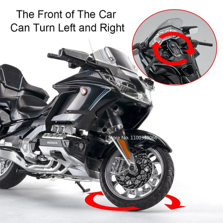 1:11 Honda Gold Wing GL800 2021 Motorcycles Models Cars Toys Rubber Tires with Light Music Miniature Model Toddler Kids Gifts